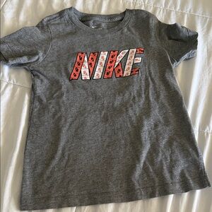 Nike Kids Heather Gray Tee with Red Graphic